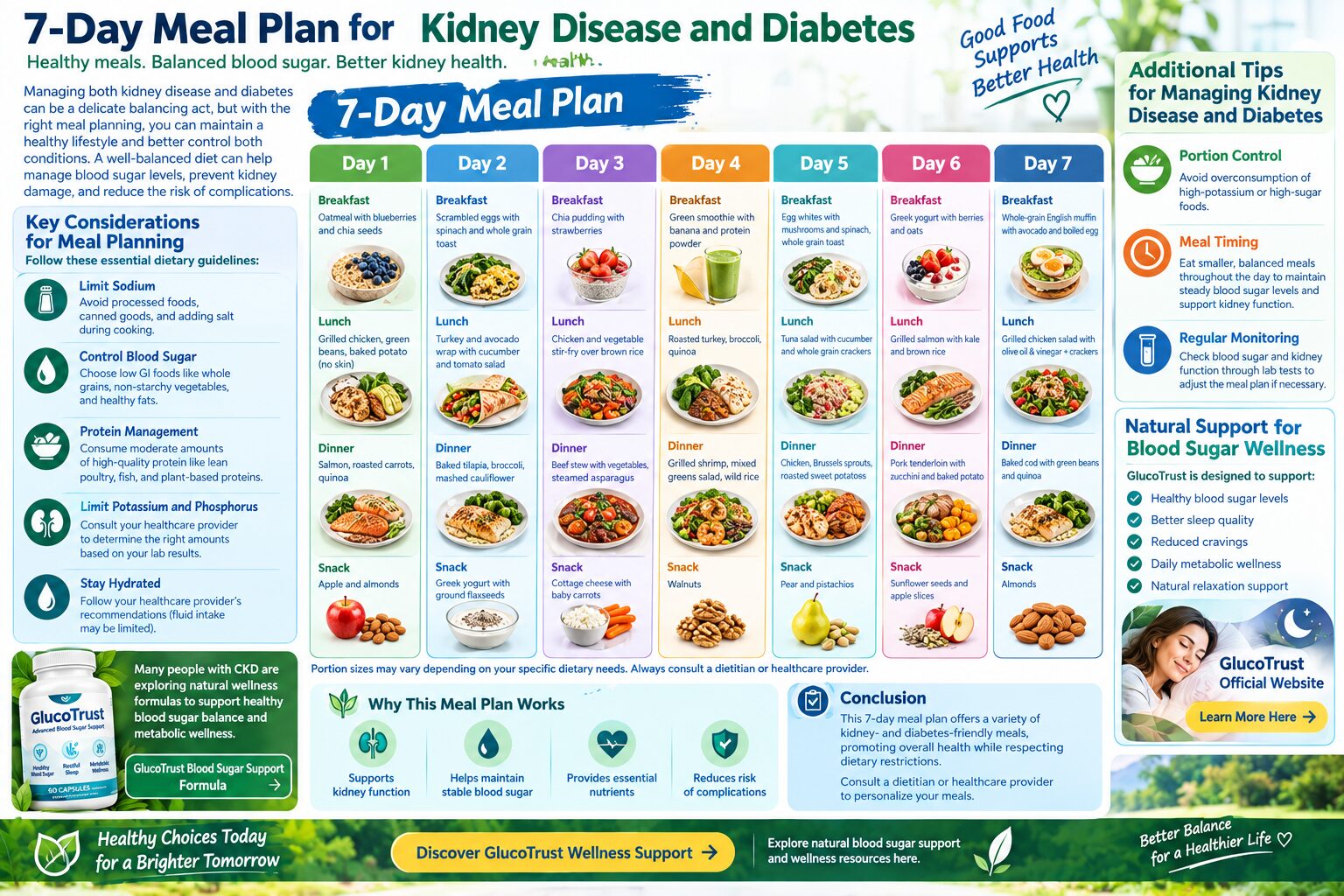 7-Day Meal Plan For Kidney Disease And Diabetes