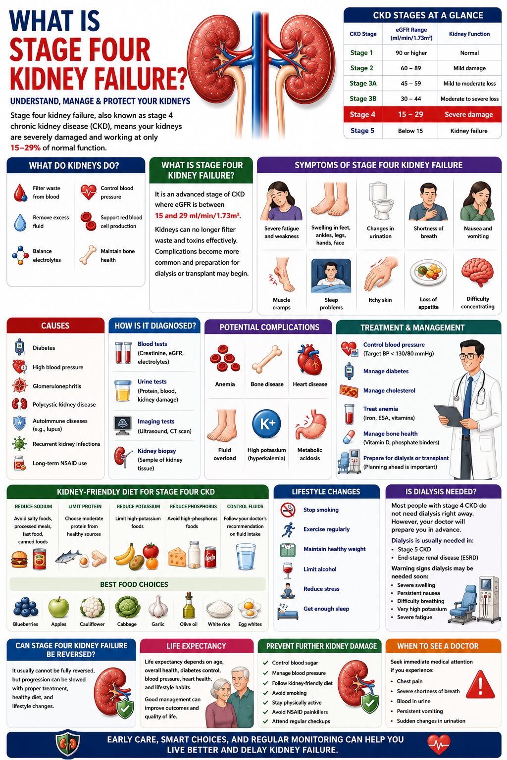 What Is Stage Four Kidney Failure? Symptoms, Causes, Treatment, and ...