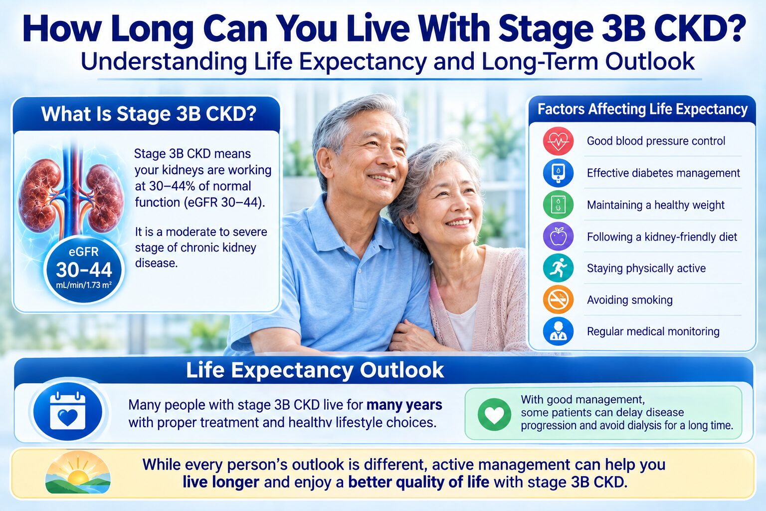 how long can you live with stage 3b CKD