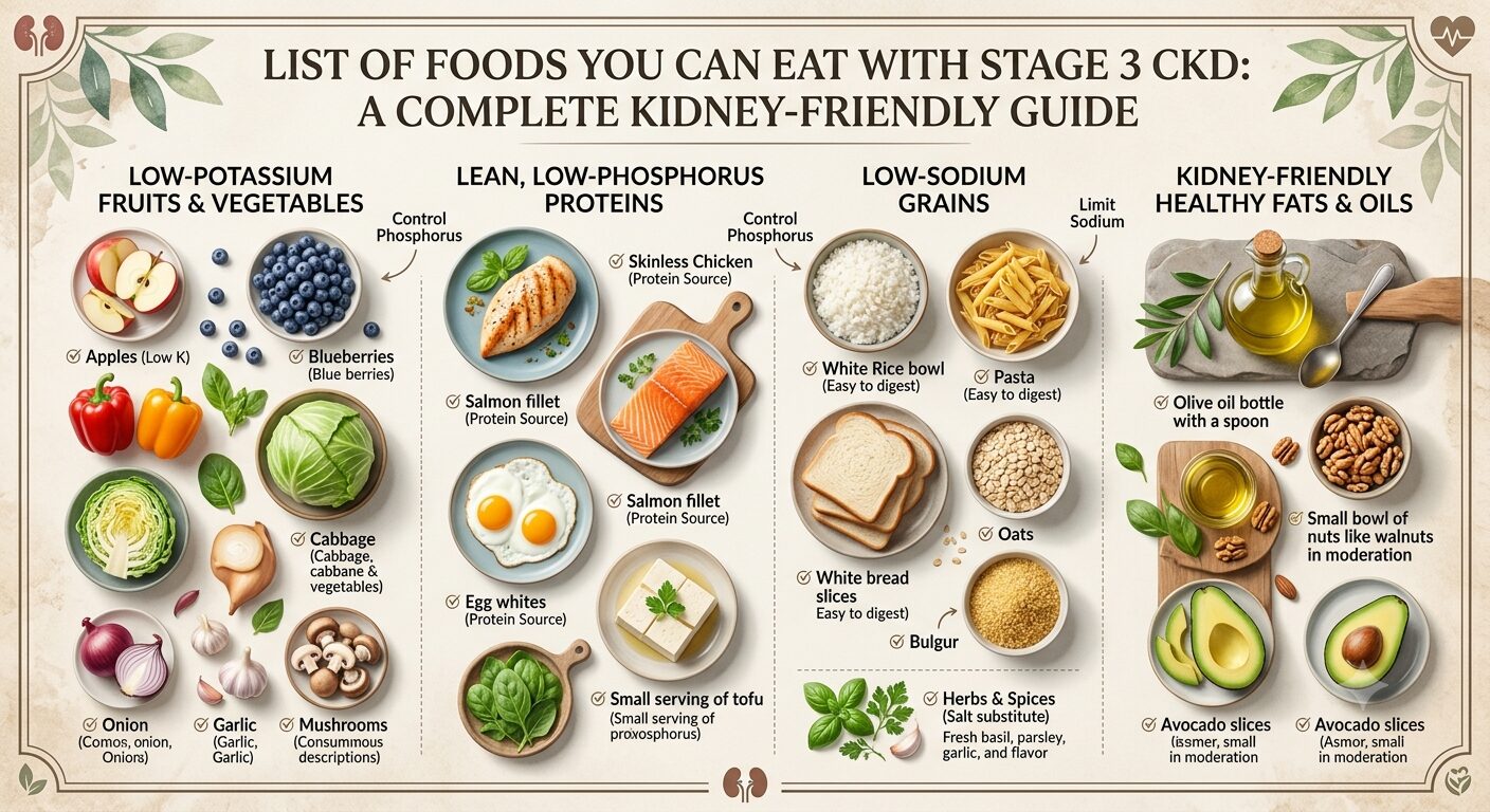 List of Foods You Can Eat With Stage 3 CKD: A Complete Kidney-Friendly Guide