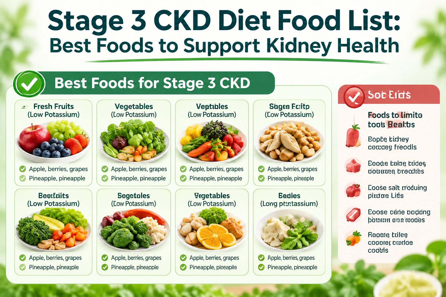 Stage 3 CKD Diet Food List: Best Foods to Support Kidney Health