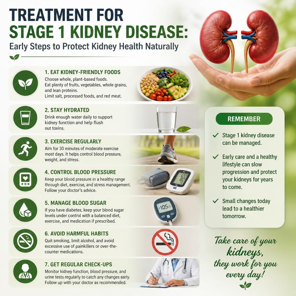 Treatment for Stage 1 Kidney Disease: Early Steps to Protect Kidney Health Naturally